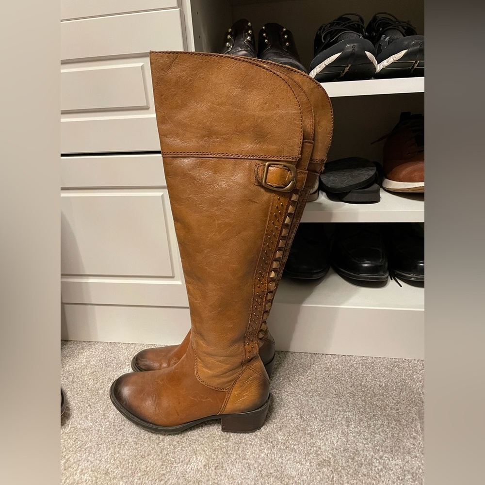 Vince Camuto Tall Leather Full Zip Fivvy Riding Boots sz 7 B